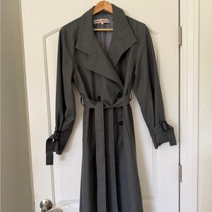 Free People Slate Gray Tailored Trench Coat